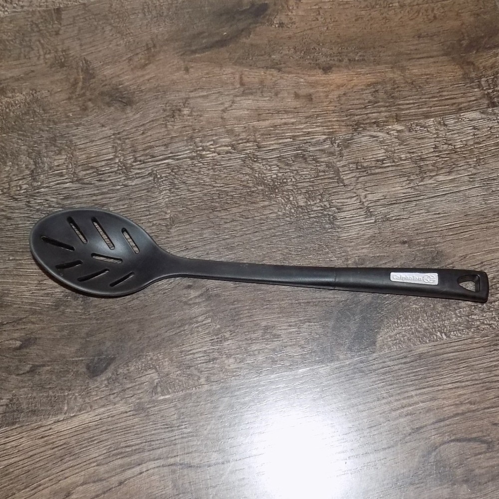 Calphalon Slotted Spoon Kitchen Utensil Black Good Nylon Heat Resistant
